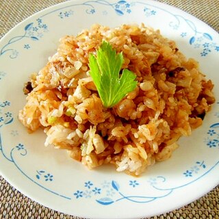 雑穀ご飯とキムチのチャーハン♪